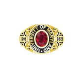 Oseew 2027 Custom Class Graduation Ring for Women High School (Yellow Gold)