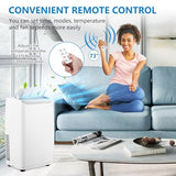 3-in-1 Portable Air Conditioner - 14,000 BTU for Rooms up to 750 Sq.Ft, Fan Mode, Convenient Remote Control, Easy to Move with Wheels, Complete Window Kit Included (White)