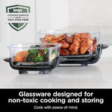 Ninja Crispi 4-in-1 Glass Air Fryer | 450°F | Non-Toxic | 4QT & 6-Cup Glass Containers w/Lids | Microwave, Freezer, Dishwasher Safe | Max Crisp, Air Fry, Bake, Recrisp | Green | FN101SG