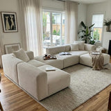 Convertible Modular Sectional Sofa with Movable Ottomans