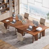 Tribesigns 5.3ft Conference Table for 4-6 People, Rectangular Conference Room Table, Large Wooden Meeting Table for Office, Brown