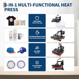 Slide-Out Drawer & 360° Swing Away | Industrial Quality Sublimation Press for T-Shirts, Tumblers