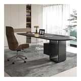 zhongxlla Standing Desk, Modern Black Office Executive Desk with Storage Drawers