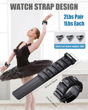 DAILYLIFE Adjustable Ankle Weights Wrist Weights Set (2.2 lbs Pair) Comfortable Silicone Hand Leg Weight Straps, Incremental Leg Arm Weights, Black