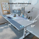 FEZIBO 71 x 37 Inch Electric Standing Desk with Integrated Dual-Beam & Cable Management