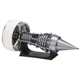 MechPuConToy Turbofan Engine Model Kit That Works, TRENT900 1/15 Functional Turbofan Aircraft Jet Engine Model with Red Simulated Flame Light - Finished Version (Electric Light Version)