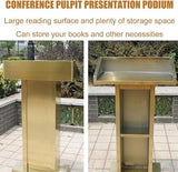 Lajeri Stainless Steel Podium, Stand Up Lectern, Indoor/Outdoor Weatherproof