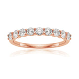 Oseew 0.35CT Lab Grown Diamond Wedding Band For womens Stackable Bands and Wedding Rings Eternity Band Ring for women (rose gold)