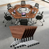 Usosidam Folding Conference Room Table with Wheels, Modular