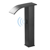 Automatic Faucet touchless Commercial Motion Sensor Bathroom Faucet with Cover Plate Vanity Faucets Hands Free Waterfall Bathroom Water Tap with Control Box and Temperature Mixer by Bodqemr…