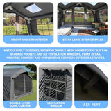 8㎡ Luxury Inflatable Camping Tent for 3–8 People, Dark Gray Tech-Cotton Fabric, 4-Season Family Inflatable House with Chimney Port and Transparent Skylight