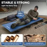 KingCamp Ultralight Camping Cot, Portable Folding Tent Camping Cot, 265 Lbs Heavy Duty Sleeping Cot with Pillow for Adults Outdoor Backpacking Travel Hiking, Blue/Black