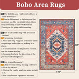 SERISSA 10x14 Washable Non Slip Boho Area Rug for Living Room