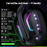 Wireless Gaming Headset for PS5, PS4, PC, Laptop, Mac & Switch, Dual Low-Latency 2.4GHz USB/Type-C,