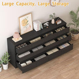 12 Drawers Dresser with Charging Station, Modern Large Dresser with 12 Handle Free Drawers