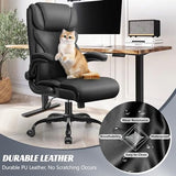 HeroSet Office Chair, Ergonomic Big and Tall Computer Desk Chairs, Executive Breathable Leather Chair with Adjustable Flip-up Armrests