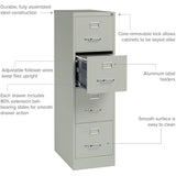 4-Drawer Metal Letter Width Vertical Filing Cabinet in Gray, Lockable, Sturdy Steel Construction
