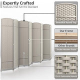 Sorbus 8 Panel Room Divider 6 ft. Tall - Privacy Screen, Extra Wide Double Hinged Panels, Mesh Hand-Woven Design