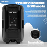 Dolphin BoxParty 1500: High Power 15" Woofer w/Loud & DEEP BASS | Portable Party Bluetooth Speaker with Sound Activated Lights