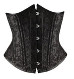 SHAPERX Women's Waist Training Corsets Underbust Heavy Duty 26 Steel Boned Hourglass Silhouette Body Shaper, SZ1912-2-Black-2XL