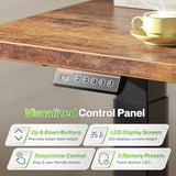L Shaped Standing Desk with Power Outlets, 63 x 55 Inch Height Adjustable Computer Desk for Bedroom