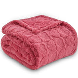 NEWCOSPLAY Super Soft King Blanket Coral Pink Love Premium Silky Flannel Fleece 3D Heart Checkered Lightweight Bed Blanket All Season Use (Coral Pink Love, King(90"x110"))