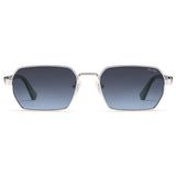 SOJOS Retro Rectangle Polarized 90s Sunglasses Women Men SJ1270 Silver/Blue