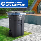 Large Outside Trash Bin, Rolling Commercial Container, Outdoor Trash Can with Lid and Wheels for Back of House, Office,