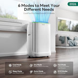 ZAFRO Inverter Portable Air Conditioners, 16000 BTU (12000 BTU SACC) Smart Portable AC Unit with Dual Hose/Ultra Quiet(38dB Upgraded)/Drainage-free/24Hrs Timer for Multi-Scenario Use, 2026 Upgraded