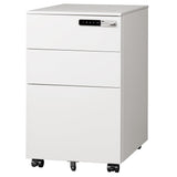 DEVAISE 3 Drawer File Cabinet with Combination Lock, Fully Assembled Metal Filling Cabinet Except Wheels, White