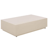 SAFAVIEH Outdoor - Tina Rectangle Coffee Table - Ivory Cement Ficonstone - Fully Assembled - Weather Resistant - Ideal for Deck, Patio, Backyard, 39.4" W x 23.6" D x 10.6" H (PAT6212C)