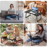 Lap Desk for Adults - Portable Foldable Bed Desk Tray Table Laptop Stand with Storage Drawer/Cup Holder