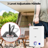 CAMPLUX Propane Tankless Water Heater with Pump F10 Pro, 2.64 GPM Camping Gas Water Heater with Pump Pack Kits, Outdoor Installation, First Series, White