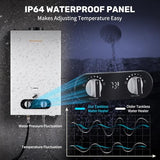 SANAUGAS Tankless Water Heater Propane, 3.18GPM 12L Portable Instant Hot Water Heater, Outdoor Use for RV camping, Camper Van, Camping Trailer, Cabin, Barn, Pool, White