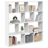 Stylish White Bookshelf Storage Rack - 132x29x141.5 cm Wooden Sideboard for Living Room, Office, or Basement - Modern Bookcase Organizer for Home Decor
