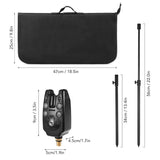 Fishing Bite Alarm Set, Fishing LED Alarm Alert, 3 Extending Aluminum Alloy Adjustable Fish Alarms doorslay