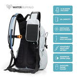 Sherpa Hiking Hydration Backpack – 22L Hiking Backpack with Water Bladder, Phone Compartment, Waterproof Zippers & Trekking Pole Holders