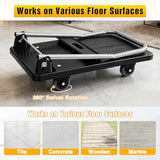 Foldable Platform Cart, 220 lbs Capacity Push Cart Dolly with 3-Inch PU Wheels