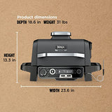 Outdoor Grill and Smoker, Thermometer, BBQ Smoker, Air Fryer, Bake, Roast | Electric Grill, Grey, OG751BRN Ninja