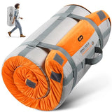 Gaialoop 3 Inch Memory Foam Camping Mattress, Dual Layer Thick Sleeping Camp Pad for Car Tent Cot, Roll-Up Portable Glamping Floor Bed for Guests Sleepover[Single: 75 * 30 * 3"]