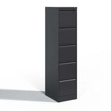 Gecheer 5 Drawer Vertical File Cabinet with Lock, Steel Office Filing Cabinet for A4 Legal Letter Size, Anti-Tilt Design, Full Extension Drawers, Home Office Storage Organizer
