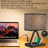 Briever Touch Control Table Lamp, 3-Way Dimmable Desk Lamp with USB C & A and AC Outlet