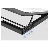 Laptop Cooling Pad, LED Fan, Four-Way, LCD Display Controller, Power Supply, Up to 17, Non-Slip Mat, Black Grid