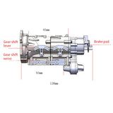 MechPuConToy V8 Engine Upgrades Kit, 6-Speed Power Shift Transmission + High/Low Transfer Case Kit for CISON V8 Engine Model