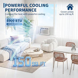 Garvee 5000 BTU Window AC Unit Cools 150 Sq Ft - Easy Mechanical Controls, 2-in-1 Cool/Fan Mode, Washable Filter, Easy Install, for Bedroom, Office, White