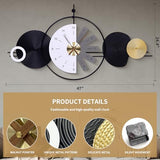 Anmotpe Large Wall Clock for Living Room Modern Light Luxury Stylish Design Clocks Silent Non Ticking Battery Operated Geometric Dial Clock for Bedroom, Office,Kitchen 47X24.4inch