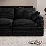 142" Boneless Couch with Storage, 48.6" Extra Deep-High Seat Modular Sectional Sofa with Ottoman