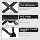 Northroad Outdoor Camping Chair Set of 3,Folding Padded Camp Chair w/1 Sofa,2 Single Chairs,Collapsible Conversation Set for Family Patio, Beach (Black)
