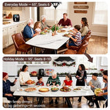 Honyee Extendable Dining Table with Leaf, 65 to 95 Inch