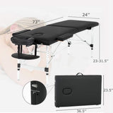 FDW Aluminium Massage Table Portable Massage Bed 24 inch Wide Lash Bed Height Adjustable Spa Bed with Non-Woven Bag for Spa Footmassage Facial CareSpa Tattoo
